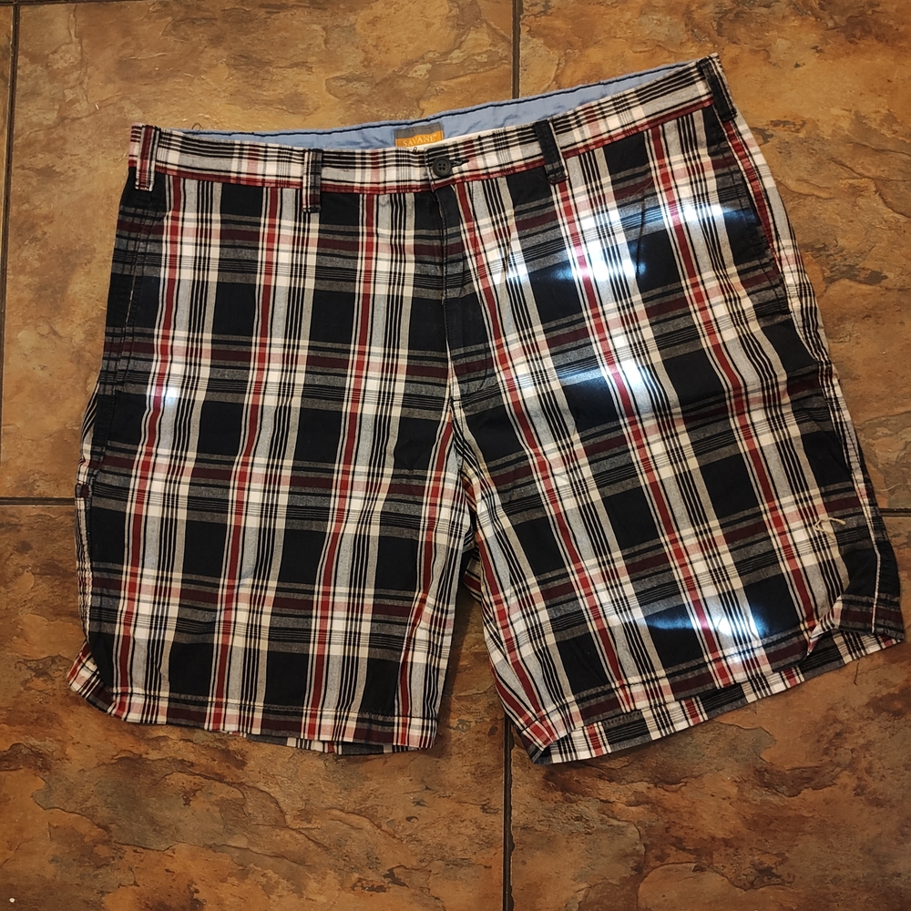 Savane Men's Checkered Shorts in Black, Red, and White